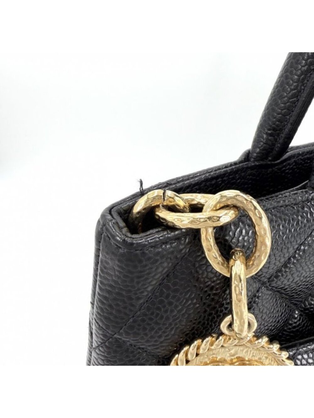 Chanel Tote Quilted Medallion Handbag Shoulder CC Logo - Picture 7 of 13